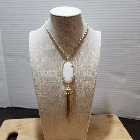 Kendra‎ scott Rayne whitel and gold necklace - Picture 2 of 11